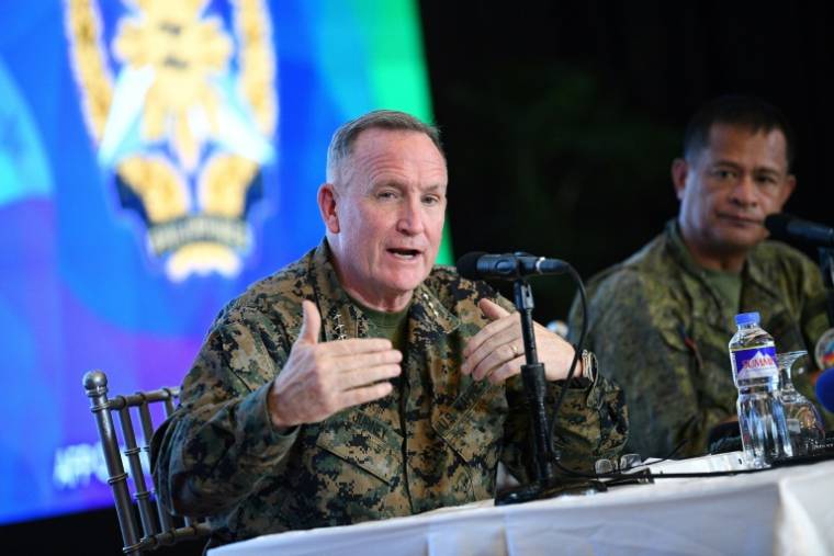 Le lieutenant-général William Jurney, commandant des forces du Corps des Marines des États-Unis dans le Pacifique, le 22 avril 2024, à Manille, aux Philippines ( AFP / TED ALJIBE )