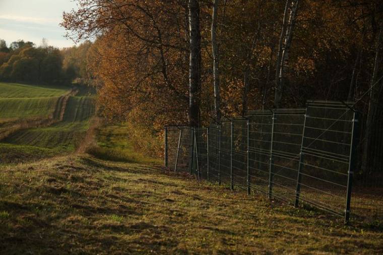 Ogrodzenie graniczne z Rosją na Przełęczy Suwalskiej w Polsce
