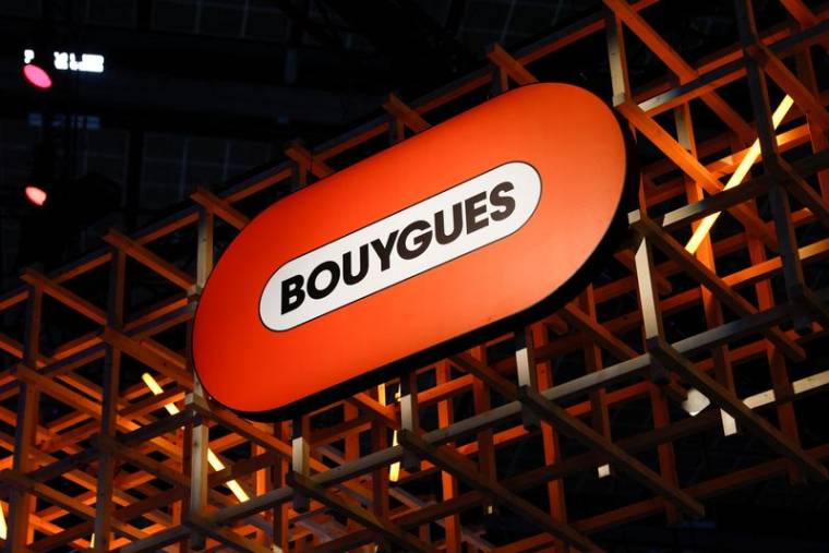 Le logo de Bouygues vu lors de la conférence Viva Technology à Paris