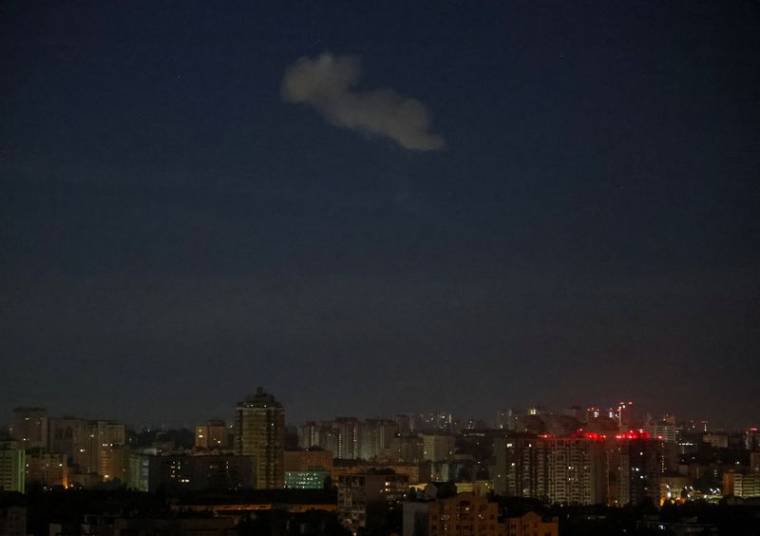 Vue sur Kyiv après une frappe de drone russe