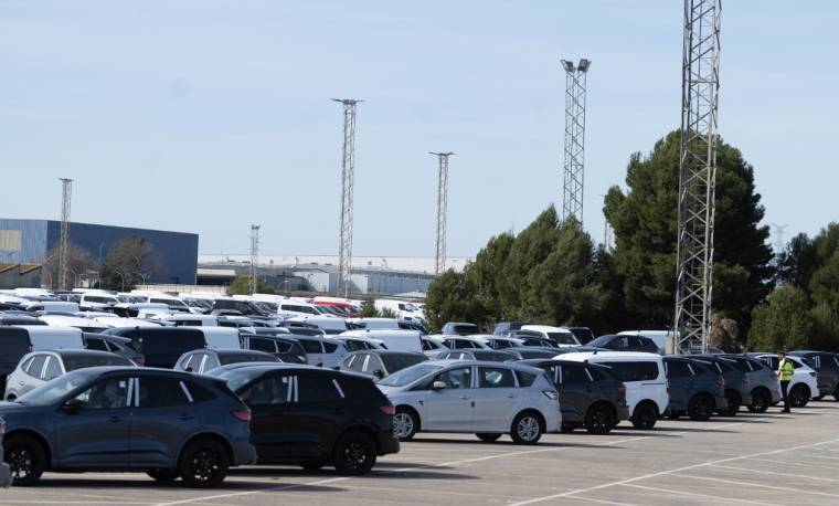 L'usine Ford d'Almussafes, près de Valence (Espagne), le 10 mars 2023.  ( AFP / JOSE JORDAN )