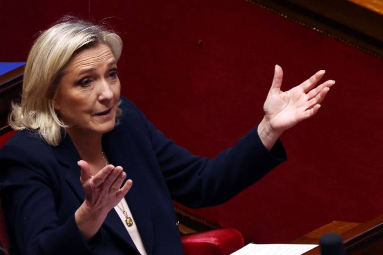 Marine Le Pen à Paris, le 30 janvier 2024. ( AFP / EMMANUEL DUNAND )