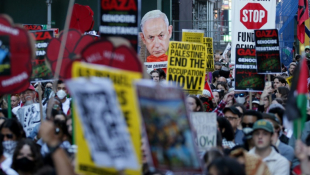 Manifestation en soutien aux Palestiniens à New York, le 5 octobre 2024 ( AFP / Leonardo Munoz )