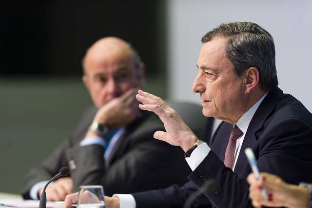 Le président de la BCE, Mario Draghi. (crédit : BCE)