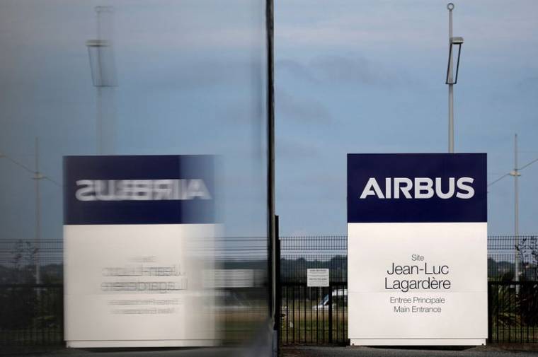 Entrée de l'usine de production de l'A380 Jean-Luc Lagardère au siège d'Airbus à Blagnac