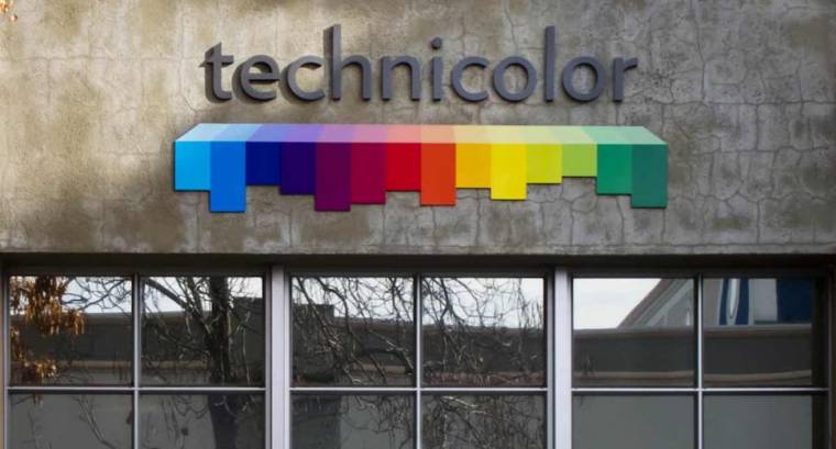 Un logo Technicolor sur un des bâtiments du groupe. (© HJL)