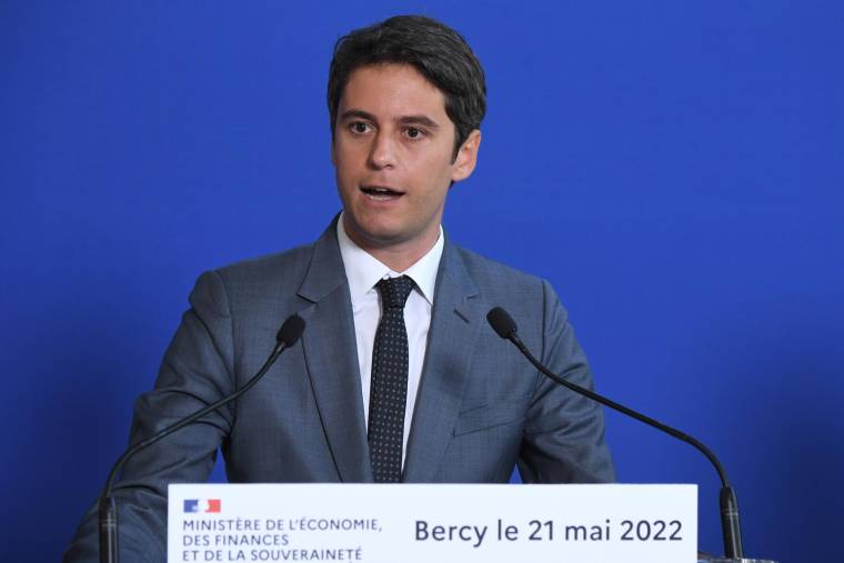 Gabriel Attal, le 21 mai 2022, à Paris ( AFP / Eric PIERMONT )