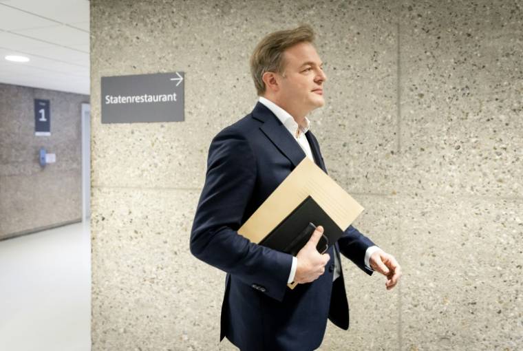 Le chef du NSC, Pieter Omtzigt, arrive pour une rencontre avec l'"éclaireur" Ronald Plasterk et le leader du parti PVV, le 7 décembre 2023 à La Haye, aux Pays-Bas ( ANP / Koen van Weel )