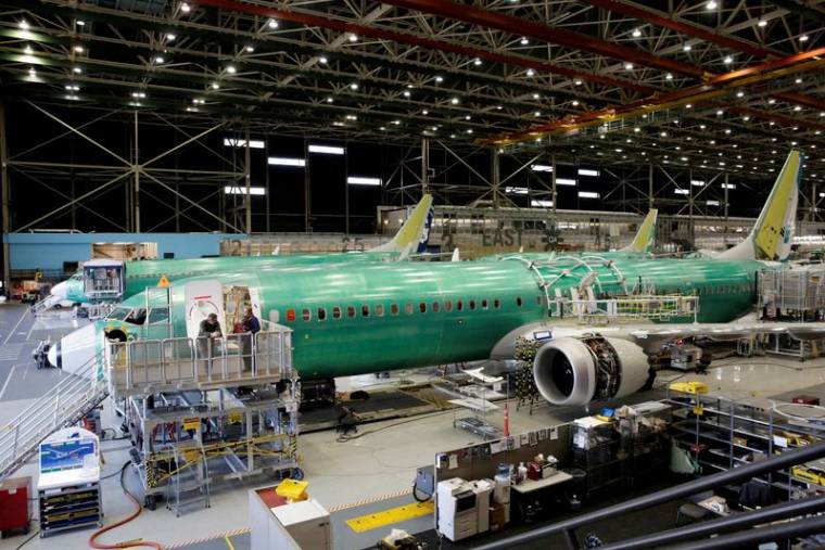 Le 737 MAX-9 de Boeing en construction sur le site de production de la société à Renton