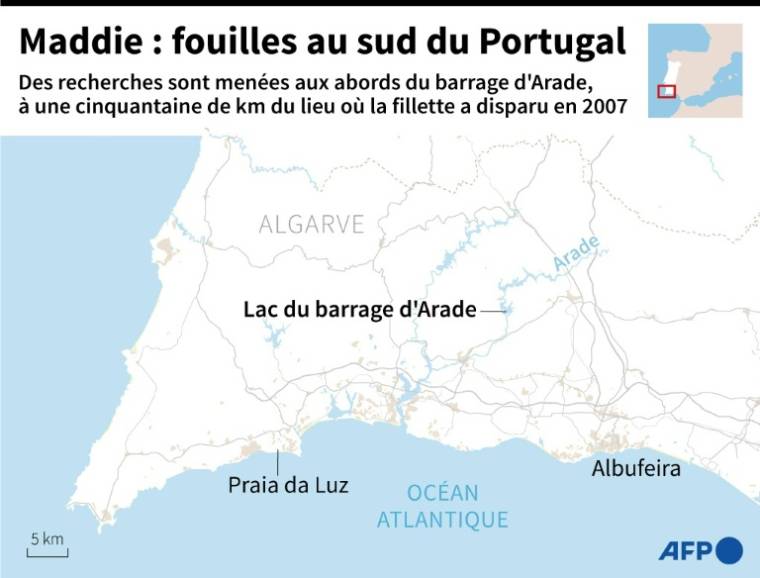Disparition de Maddie : des fouilles au sud du Portugal  ( AFP / STF )