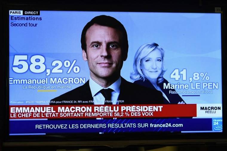 FRANCE 2022: MACRON RÉÉLU PRÉSIDENT AVEC PRÈS DE 58% FACE À LE PEN, SELON DES ESTIMATIONS