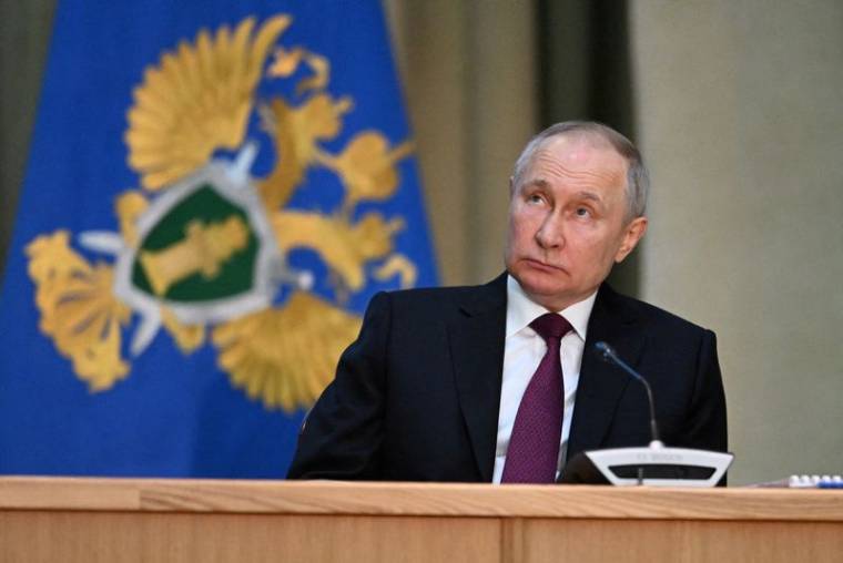 Le président russe Vladimir Poutine lors d'une réunion à Moscou