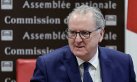 l'ancien président de l'Assemblée nationale et candidat à la présidence du conseil constitutionnel Richard Ferrand lors d'une audition par les députés de la commision des lois de l'Assemble nationale le 19 février 2025 à Paris ( AFP / STEPHANE DE SAKUTIN )