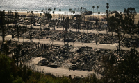 Des maisons ravagées dans le quartier de Pacific Palisades à Los Angeles, le 13 janvier 2025 ( AFP / AGUSTIN PAULLIER )