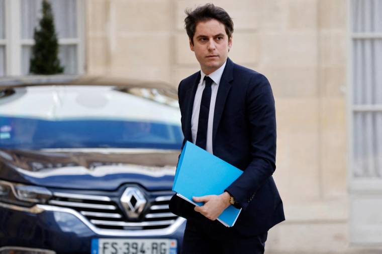 Le ministre des Comptes publics Gabriel Attal le 27 mars à Paris. ( AFP / LUDOVIC MARIN )