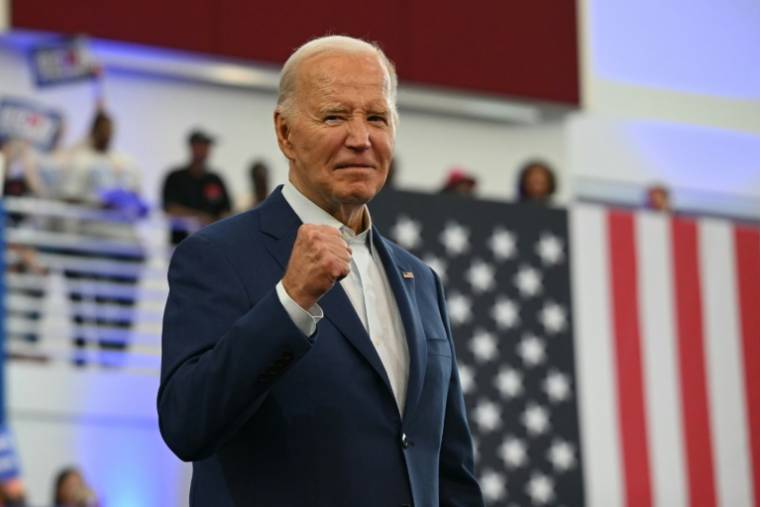 Le président américain Joe Biden lors d'un meeting de campagne à Detroit, le 12 juillet 2024 dans le Michigan ( AFP / Mandel NGAN )