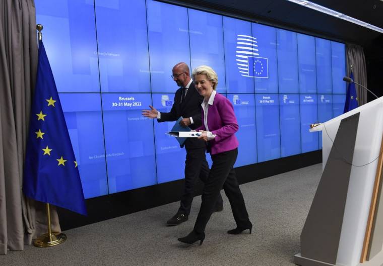 La présidente de la commission européenne arrive au sommet à Bruxelles, le 30 mai 2022. ( AFP / JOHN THYS )