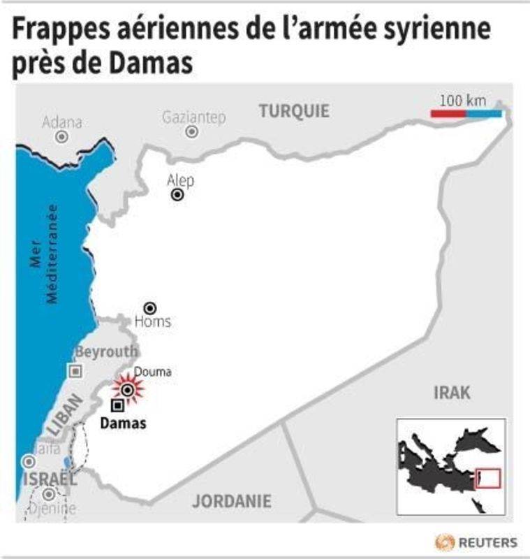 FRAPPES AÉRIENNES DE L’ARMÉE SYRIENNE PRÈS DE DAMAS