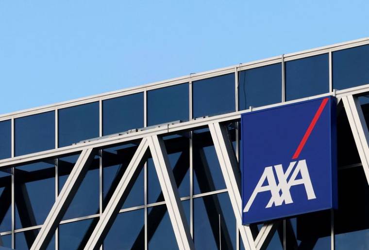 Le logo de l'assureur AXA à Bruxelles, en Belgique