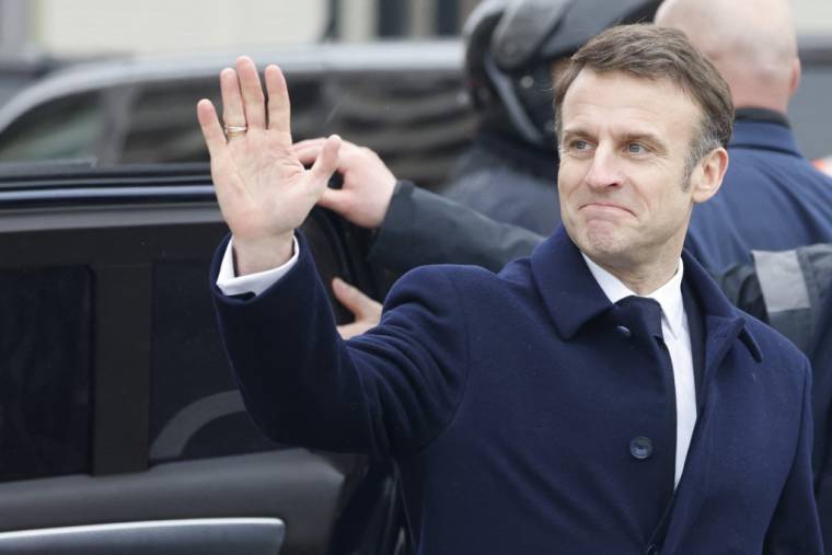 Emmanuel Macron à Saint-Denis, le 29 février 2024. ( POOL / LUDOVIC MARIN )