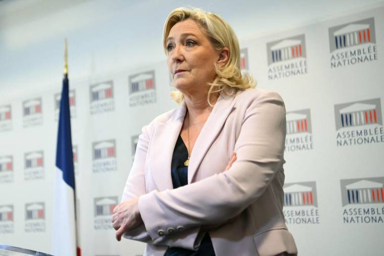 Marine Le Pen, à Paris, le 22 mars 2023 ( AFP / BERTRAND GUAY )