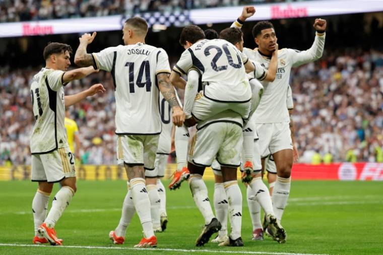 Les joueurs du Real Madrid le 4 mai 2024 ( AFP / OSCAR DEL POZO )