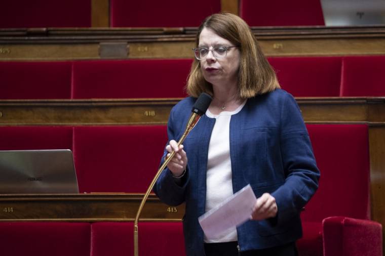 La députée Mireille Clapot à l'Assemblée nationale à Paris le 8 mai 2020.  ( AFP / THOMAS SAMSON )
