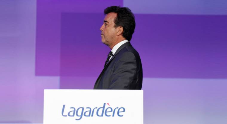 Arnaud Lagardère, PDG de Lagardère, lors de l'assemblée générale du groupe de médias du 3 mai 2018. (© AFP / E. Piermont)