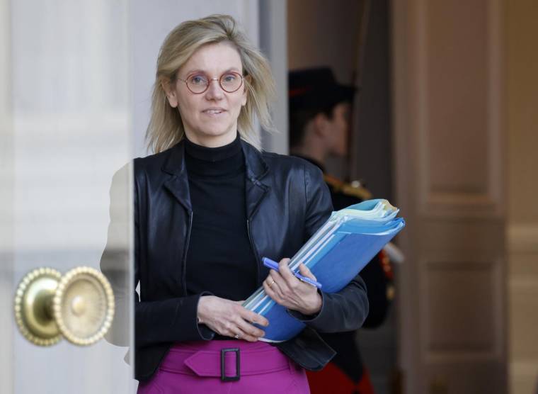Agnès Pannier-Runacher, le 1er février 2023, à Paris ( AFP / Ludovic MARIN )