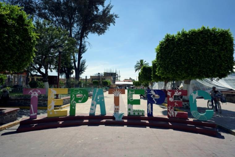 Une rue de Tepatepec, ville natale de la candidate de l'opposition à la présidentielle Xochitl Galvez, le 21 mai 2024 au Mexique ( AFP / ALFREDO ESTRELLA )