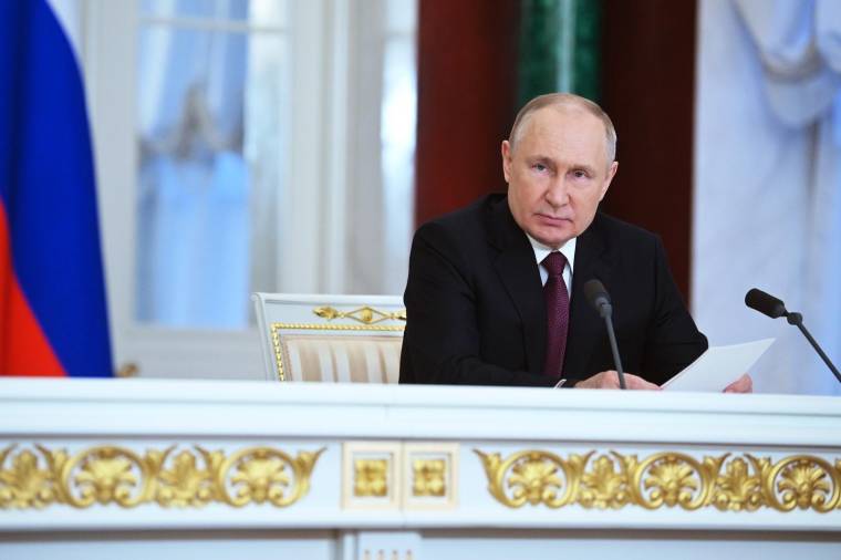 Vladimir Poutine, au Kremlin, le 21 novembre 2023 ( POOL / Alexander KAZAKOV )