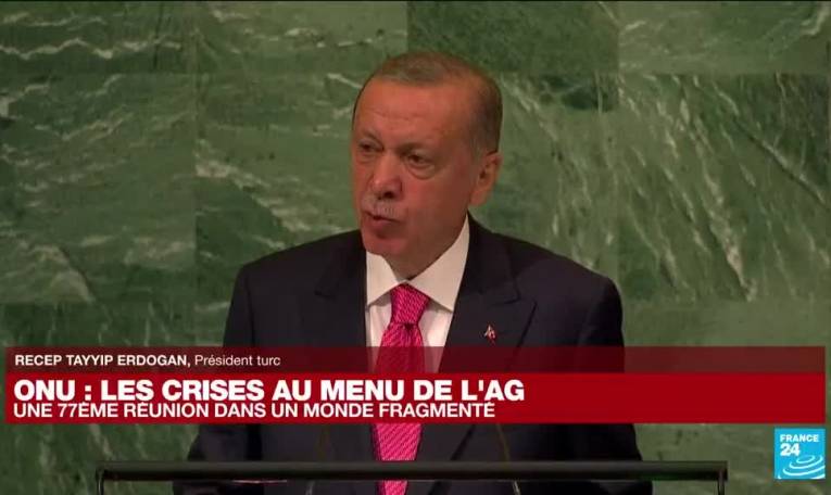 Nations unies : le président turc Recep Tayyip Erdogan s’exprime à la 77ème Assemblée générale