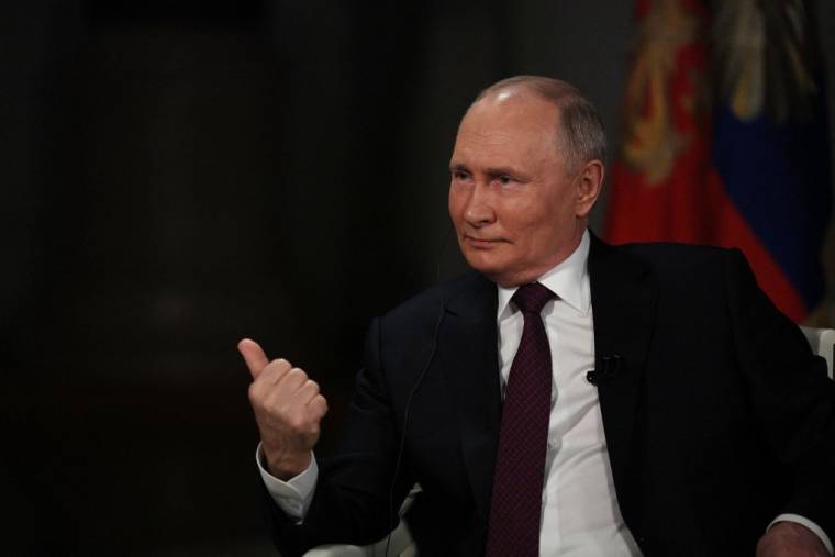 Vladimir Poutine à Moscou, en Russie, le 6 février 2024. ( POOL / GAVRIIL GRIGOROV )
