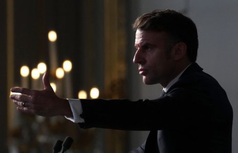 Emmanuel Macron à Paris, le 6 janvier 2025. ( POOL / AURELIEN MORISSARD )