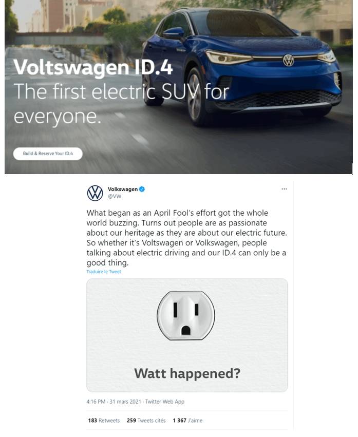 Volkswagen se met la presse à dos avec une blague de très mauvais goût !  - Crédit photo : © DR Caradisiac & Twitter de Volkswagen