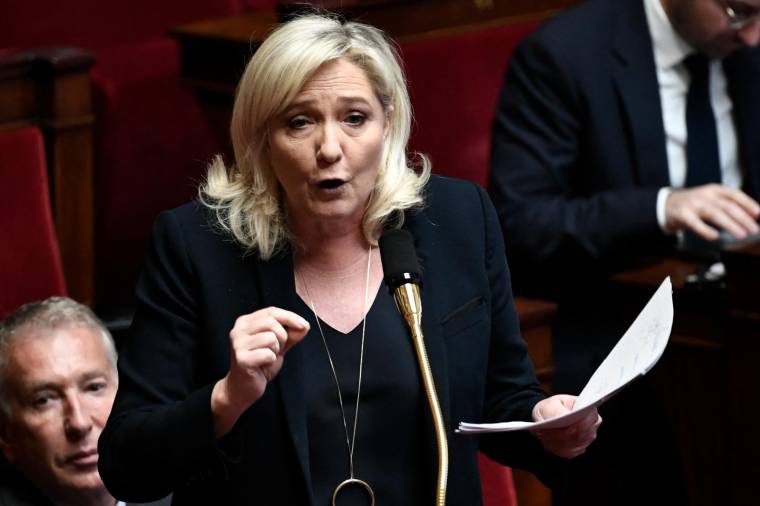 Marine Le Pen, le 12 janvier 2023 à l'Assemblée nationale. ( AFP / STEPHANE DE SAKUTIN )