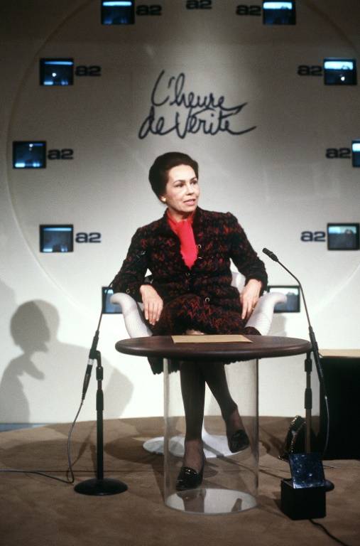 Marie-France Garaud le 18 décembre 1985, à Paris ( AFP / JOEL ROBINE )