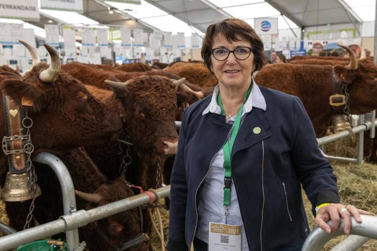 La présidente de la FNSEA Christiane Lambert le 5 octobre 2021 à Cournon d'Auvergne près de Clermont-Ferrand. ( AFP / THIERRY ZOCCOLAN )