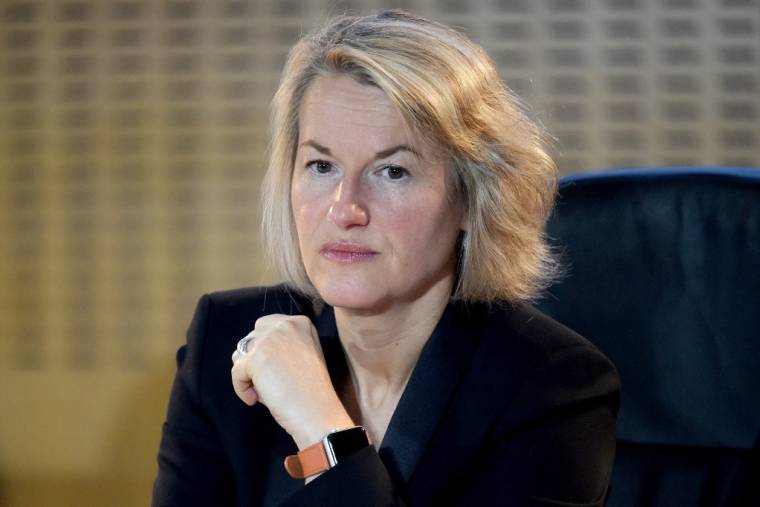 La directrice générale d'Air France Anne Rigail, le 20 février 2020 à Paris. ( AFP / ERIC PIERMONT )