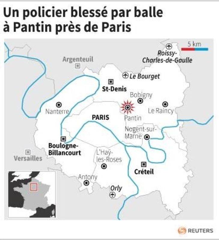 UN POLICIER BLESSÉ PAR BALLE À PANTIN PRÈS DE PARIS