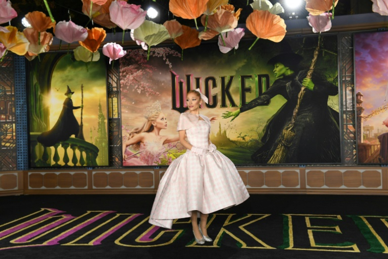 La chanteuse Ariana Grande, lors de la première du film "Wicked" à Los Angeles, le 9 novembre 2024 ( AFP / VALERIE MACON )