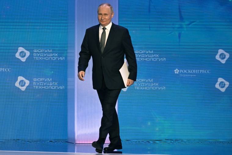 Vladimir Poutine à Moscou, en Russie, le 14 février 2024. ( POOL / ALEXEY MAISHEV )