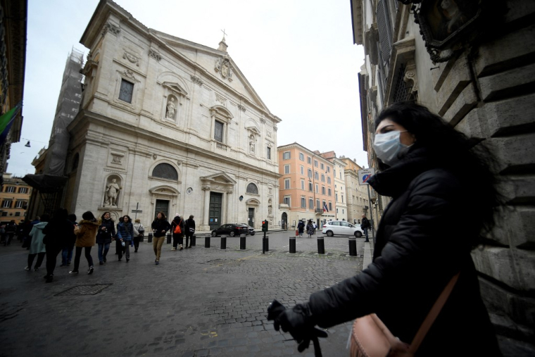 L'église Saint-Louis des Français, à Rome, en Italie, abrite trois toiles mondialement célèbres du Caravage. ( AFP / FILIPPO MONTEFORTE )