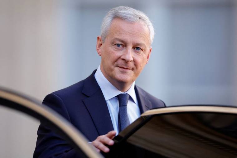 Le ministre français de l'économie, des finances, de l'industrie et de la sécurité numérique Bruno le Maire à l'Elysée à Paris