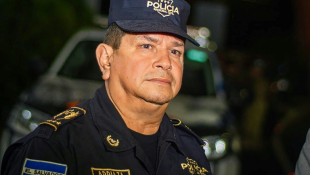 Mauricio Arriaza, directeur de la police du Salvador, le 1er août 2023 à San Salvador ( Police nationale du Salvador / . )