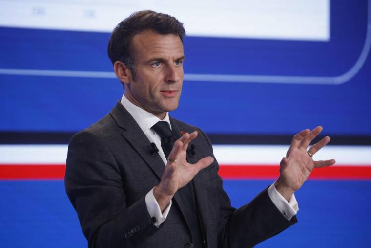 Emmanuel Macron, le 11 mai 2023, à Paris ( POOL / YOAN VALAT )