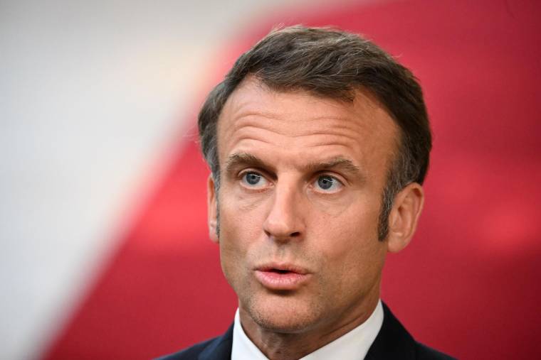 Emmanuel Macron, le 18 juillet 2023, à Bruxelles ( AFP / Emmanuel DUNAND )
