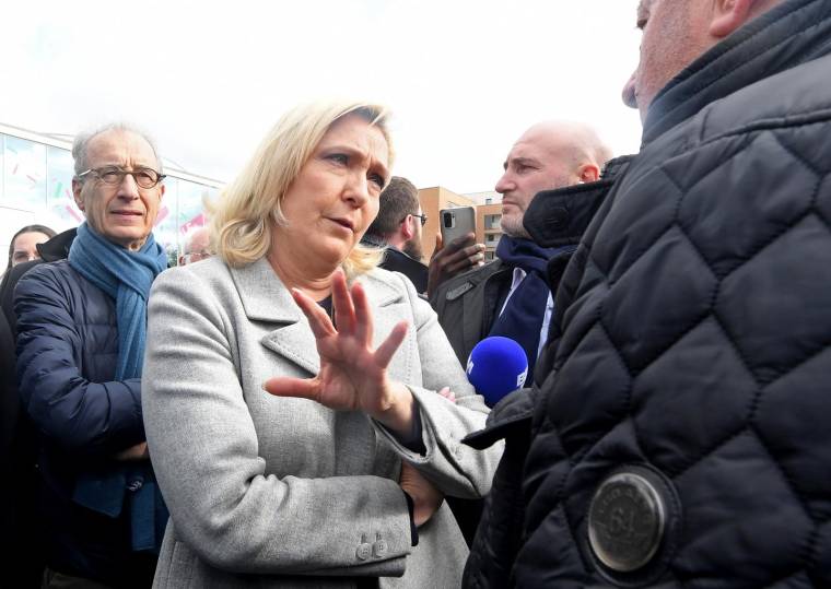 Marine Le Pen, le 12 mars 2022, à Dunkerque ( AFP / FRANCOIS LO PRESTI )