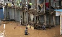 Le bidonville de Mathare inondé par les pluies diluviennes tombées sur Nairobi, au Kenya, le 24 avril 2024 ( AFP / SIMON MAINA )