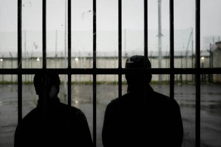 Des jeunes détenus à la prison de Villepinte, le 9 avril 2019 en Seine-Saint-Denis ( AFP / Philippe LOPEZ )